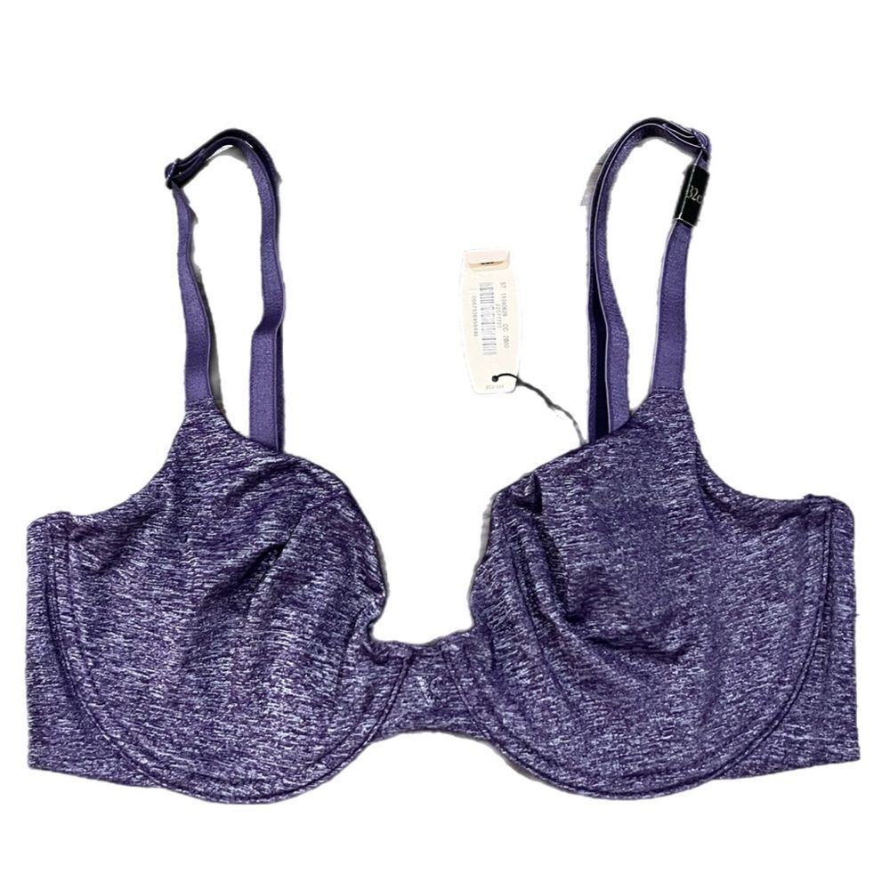 Victorias Secret Unlined Semi Demi Supersoft smooth satiny bra marled Purple 36B
